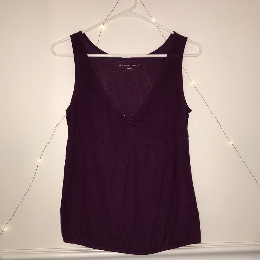 simple purple detailed tank top